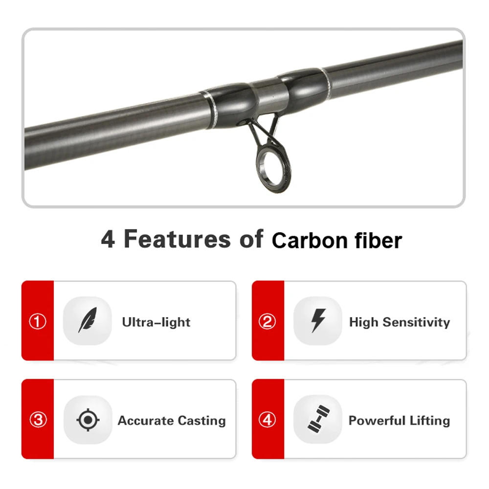 Lixada Приманка Удочка 4 секции углеродное волокно Спиннинг/Литье путешествия стержень M мощность 2,1/2,4 м с удилищем сумка для vara de pesca