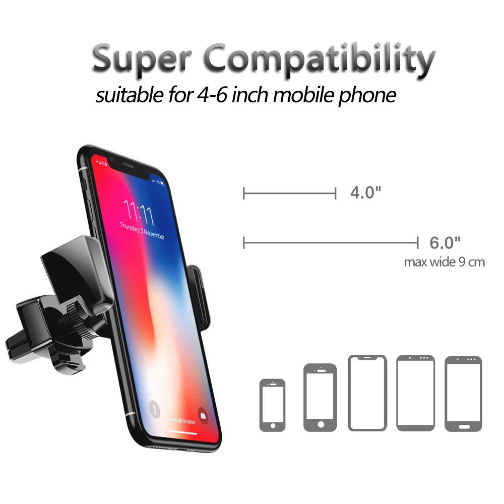 Floveme Универсальный Air Vent Автомобильный держатель для iPhone 7 Plus Samsung S8 Huawei Xiaomi 4X