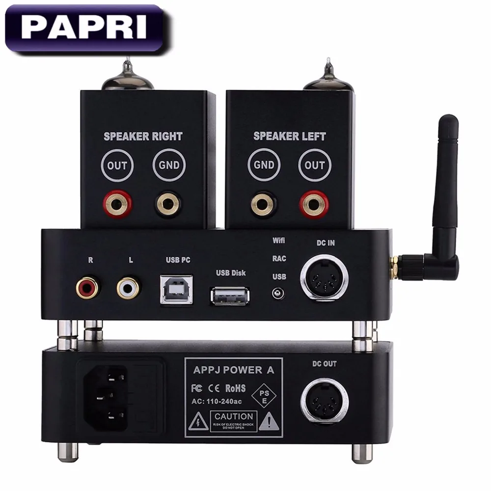 Бренд APPJ PA1601A 6J1+ 6P4 HIFI Wifi вакуумный ламповый усилитель Настольный Цифровой Аудио ламповый усилитель Hi-Fi музыкальный плеер без потерь