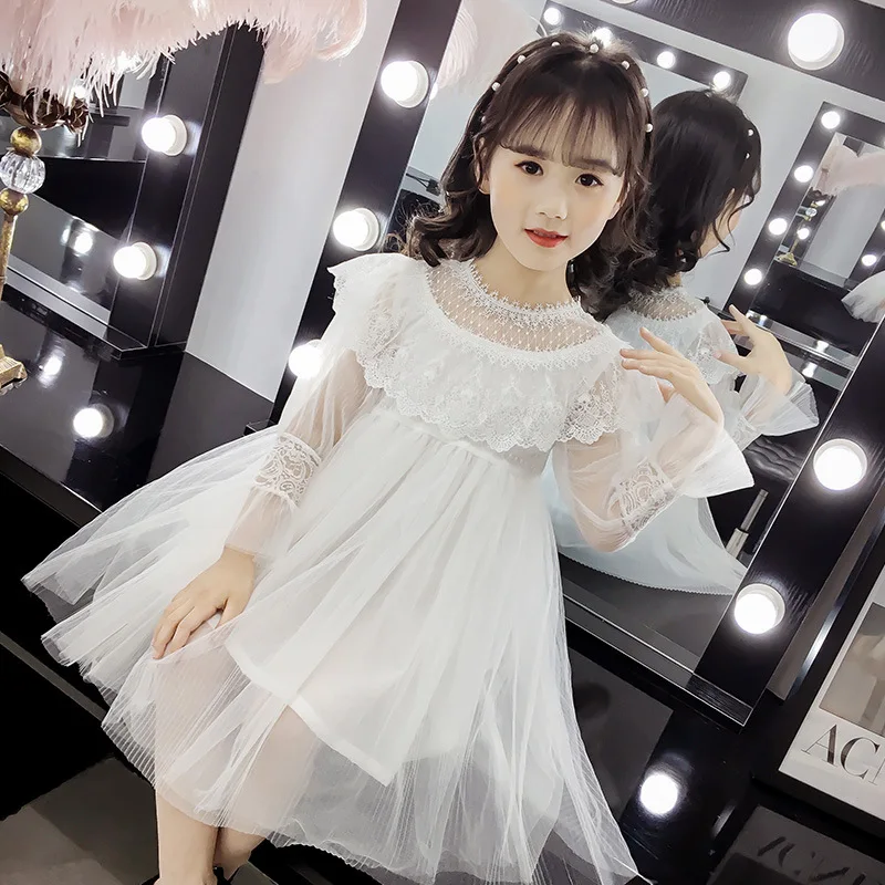 

Baby Girl 2019 Spring Autumn Lace Screen Girls Princess Party Dresses Korean Elegant Fashion Kids Girl Clothes Vestido GDR564