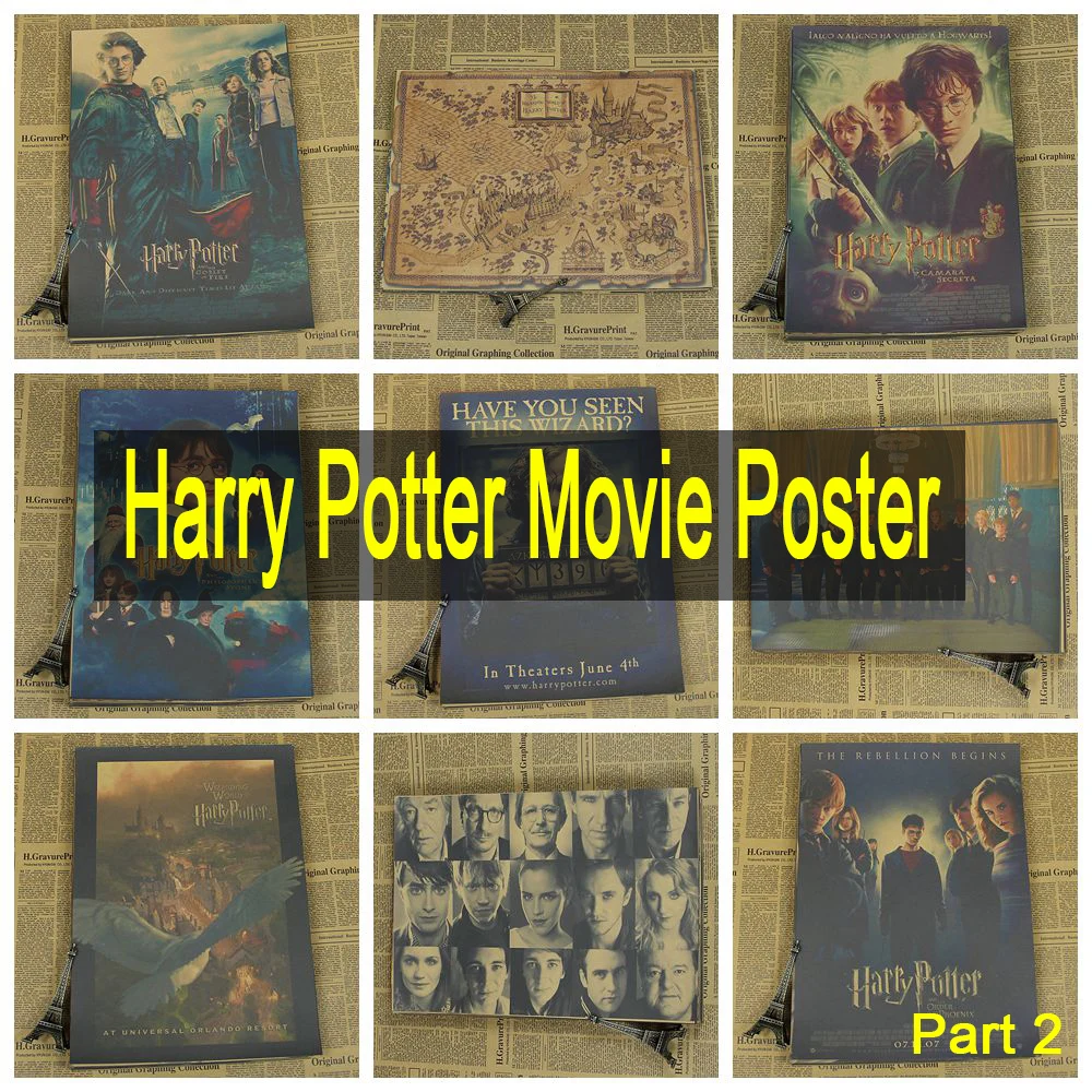 Harry Potter magic world poster series Vintage Retro Matte Kraft Paper Antique Poster Wall Sticker Home Decora Part 2
