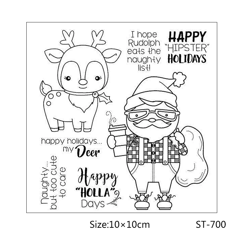 

ZhuoAng Santa Claus/elk Transparent and Clear Stamp DIY Scrapbooking Album Card Making DIY Decoration Making