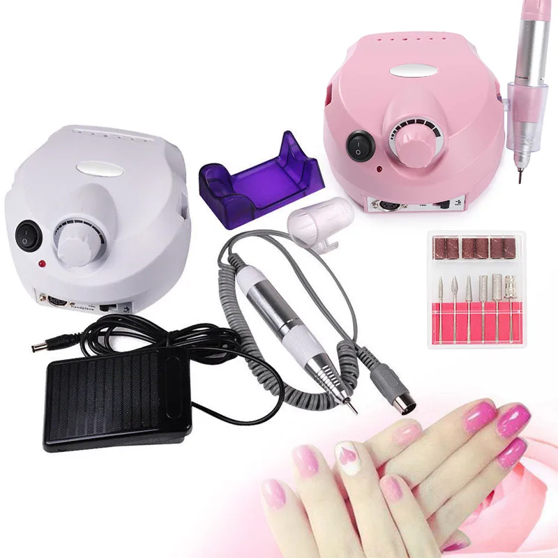35000rpm Electric Nail Broca Profissional Máquina Anti-queimadura Punho Arquivo Máquina Manicure Kit de Unhas Ferramentas Aparelhos para Manicure 4 Brocas elétricas p/ manicure e acessórios
