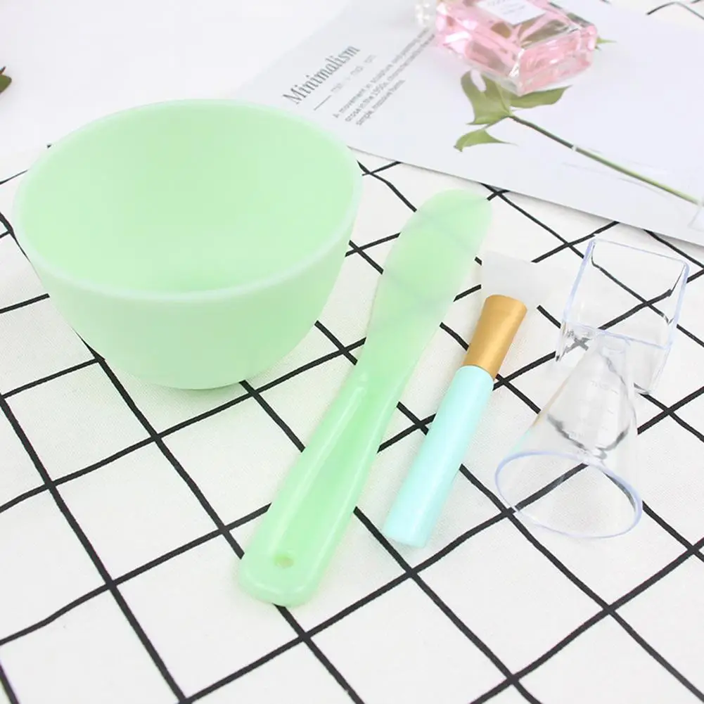 

DIY Silicone Facial Masks Making Bowl with Stick Brush Spoon Cosmetic Tools