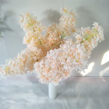 

5PCS Artificial Simulation Flowers Cherry Blossoms Bouquet For Wedding Festival Home Garden Decoration Fake Holding Flower