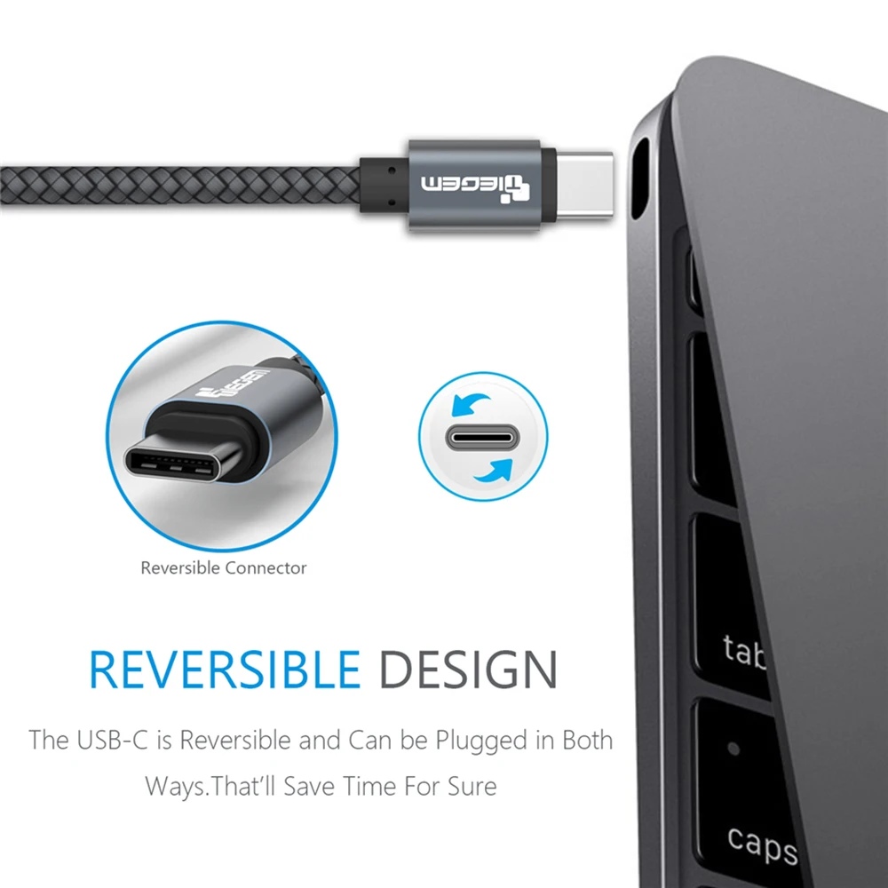 TIEGEM 1 M 2 M 3 M USB نوع C كابل USB-C الهاتف المحمول سريع شحن USB كبل شحن ل شياو mi mi 8/honor 8x/سامسونج S9 S8