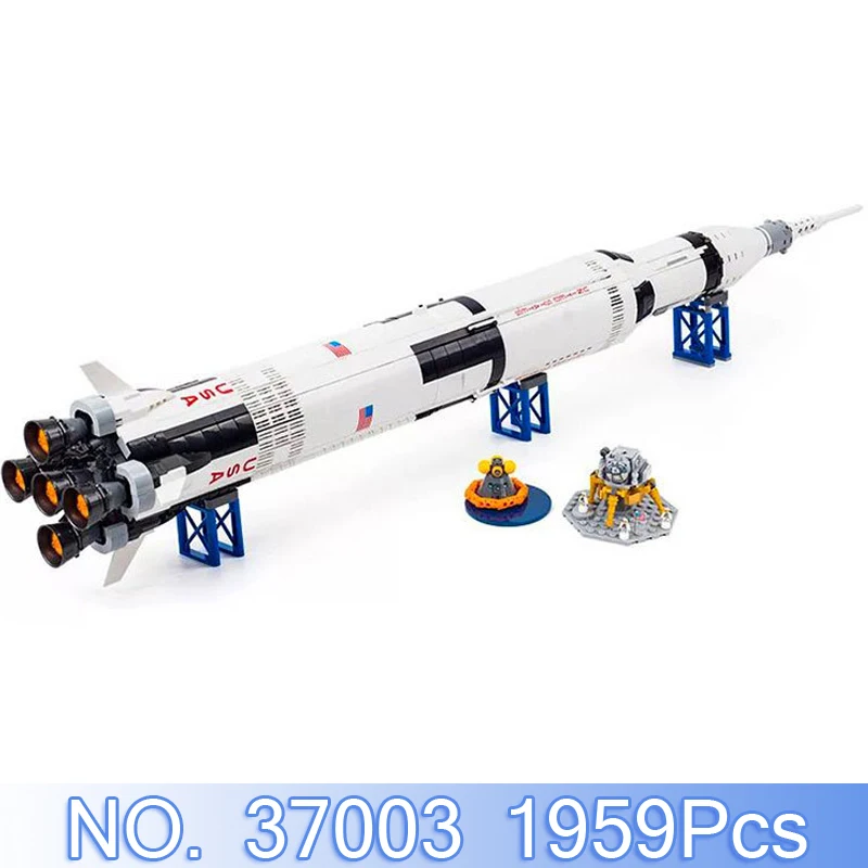 

Lepin City Figures 37003 1959Pcs Ideas Figures Apollo Saturn V Launch Vehicle Building Blocks Bricks Sets Toys Model Kits 21309