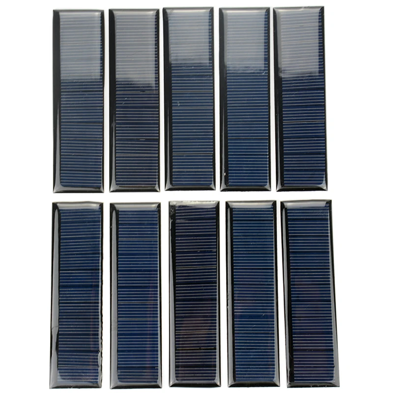 SUNYIMA 10PCS pannello solare policristallino 5.5V 60mA Mini celle solari portatili per caricabatterie solare fai da te modulo di alimentazione solare 100*28mm