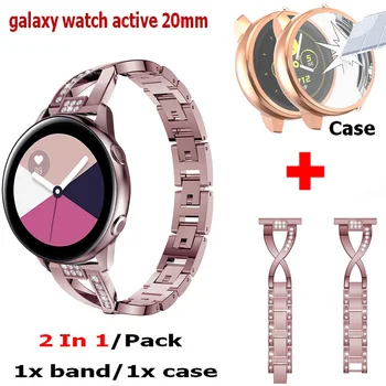 

2In1 Luxury Wristband For Samsung Galaxy Active Band Watch Wrist + Case Cover Sheel for galaxy watch active 20mm Strap Watchband