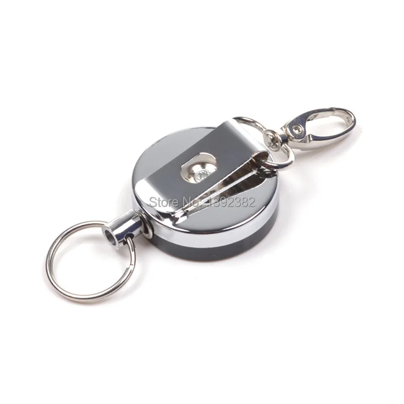 Heavy Duty retractable Reel with Belt Clip, Belt Loop Clasp & Key Ring