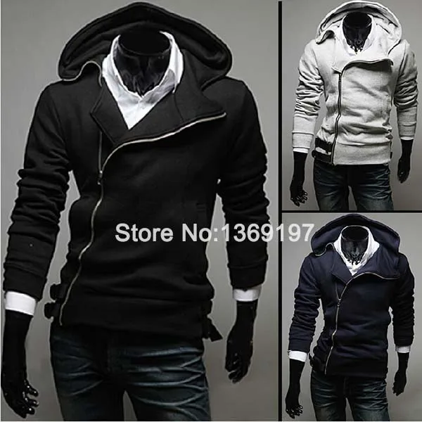 NEW Mens Slim Casual Zipper Tops Hoodie Jacket Coat Costume Cosplay Clothes 3 colors 4 Sizes M~XXL MN896 | Мужская одежда
