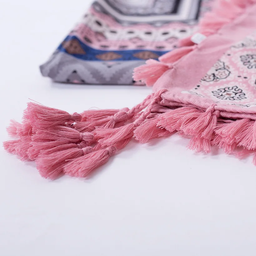  New Square Scarf Women Winter Scarf With Tassel Prrinted Flower Pattern Shawl Female Casual Handker