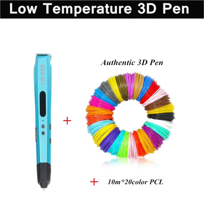 Factory Out 3D Pens With 10 Pcs*20M PCL Filament 3D Printing Pen+Free Filament+Adapter Creative Gift For Kid Design Painting