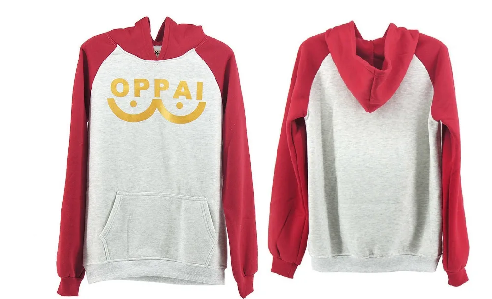 

One Punch Man Hero Saitama Oppai Hoodie Cosplay Costume Hooded Jacket Sweatshirts+Free Track No