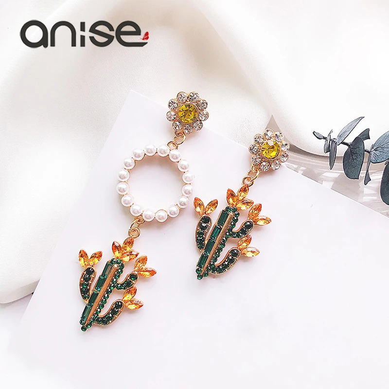 Anise, изысканные альпинистские серьги-гвоздики, с обеих сторон, асимметричные, звезда, луна, Кристальные серьги, женская мода, популярные серьги, ювелирное изделие