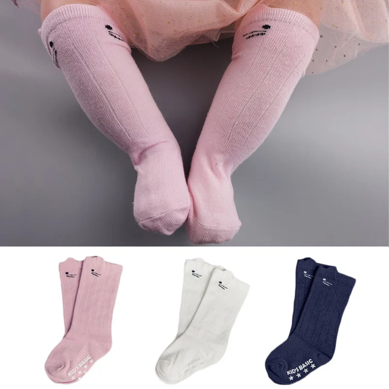 Милые хлопковые носки для малышей с принтом с животными, детские гольфы, носки для мальчиков и девочек, противоскользящие, рисунок с кошкой, Одежда для новорожденных девочек, гетры для девочек