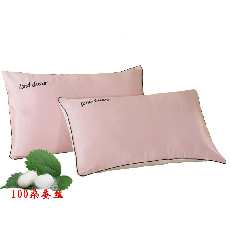 

Natural Silk Pillowcase, Hypoallergenic, 19 momme, 600 thread count 100 percent Mulberry Silk, Queen Size 19 X 29Inches 2pc/pair