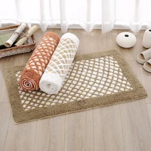 Хлопок синель коврики мягкие маленькие ромбовидный узор коврик для ног нескользящий коврик для двери кухонный домашний впитывающий ковер