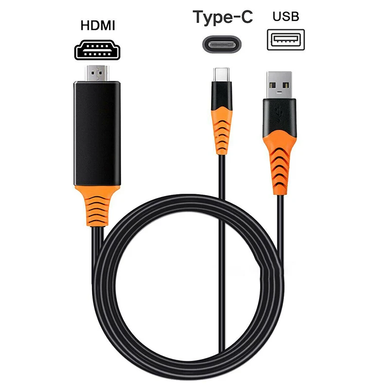 

Universal 2m/6.6ft USB Cable Adapter Type C To HDMI HDTV AV TV Cable Adapter For Samsung Galaxy S10 Note 9 Macbook PC