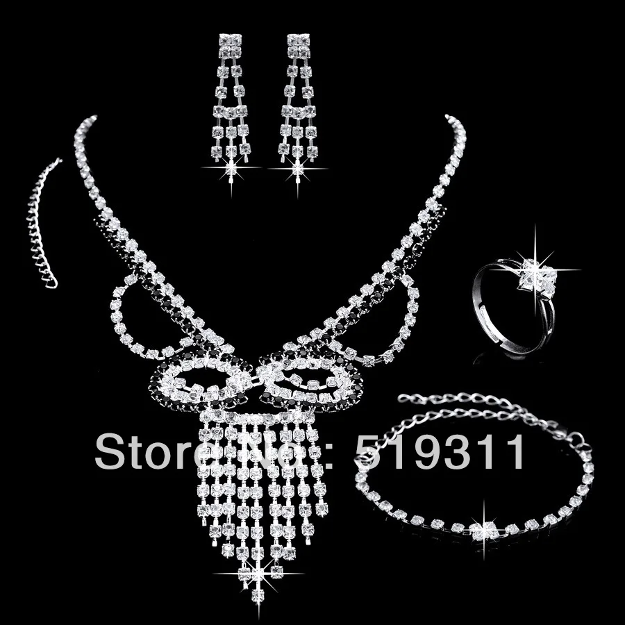 

newly designed Clear rhinestone jewelry Fashion Bridal Jewelry Sets for Wedding Dress free shipping