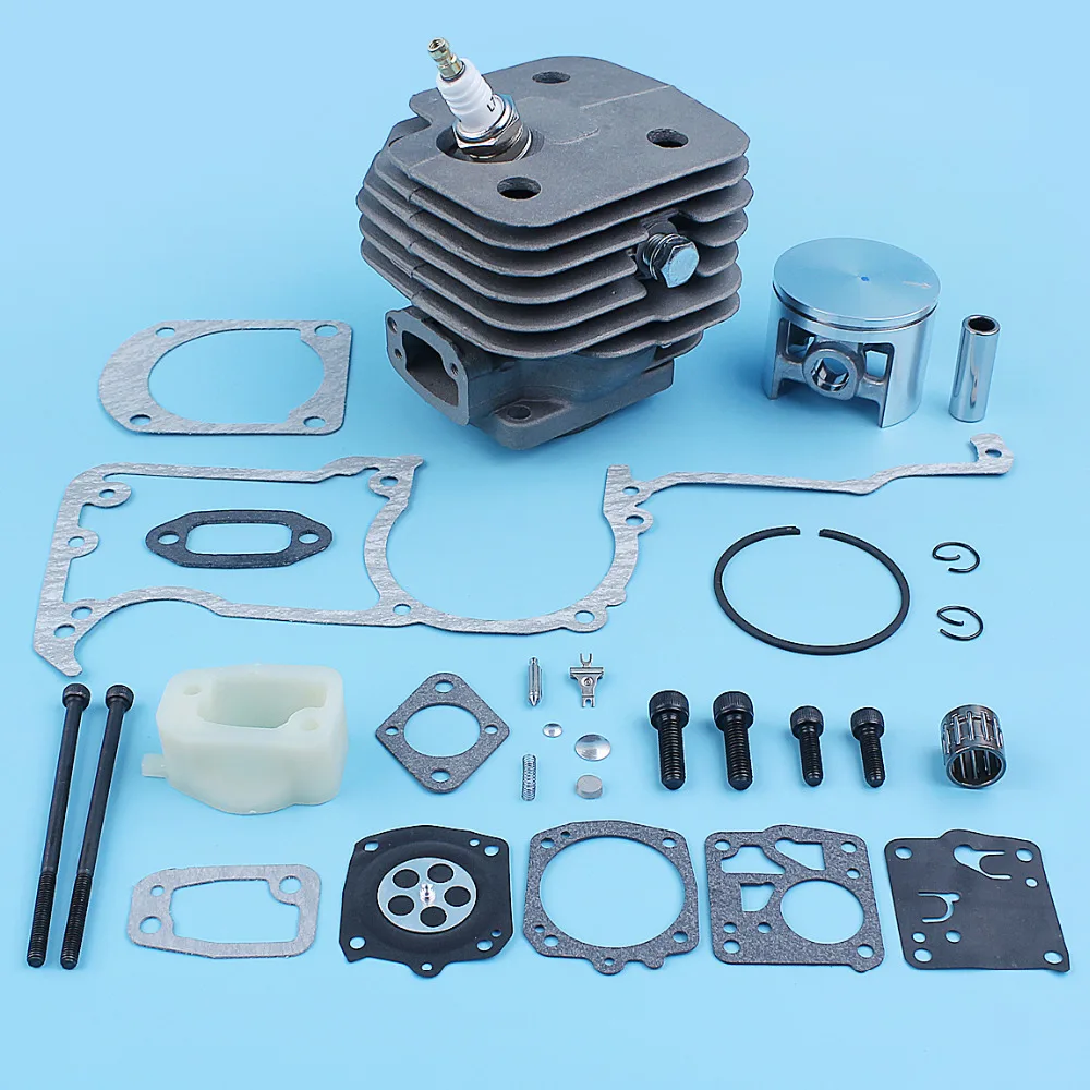 52mm Big Bore Nikasil Cylinder Piston Gasket Carb Repair Kit For Jonsered 630 Super Chainsaw Decompression Valve Spare Part 52mm Big Bore Nikasil Cylinder Piston Gasket Carb Repair Kit For Jonsered 630 Super Chainsaw Decompression Valve Spare Part