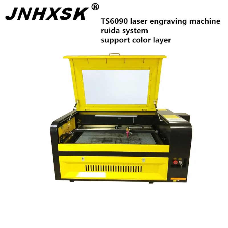 JNHXSK TS6090 80 Вт система Ruida лазерная гравировка режущая машина Поддержка цветного
