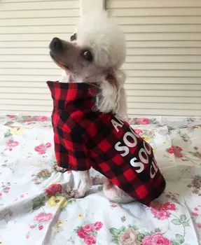 

Hot Pet Summer Spring Clothes Dog Cat Puppy Dress Coat Costume Vest T Shirt Apparel Clothes with The Red plaid For Small Dog