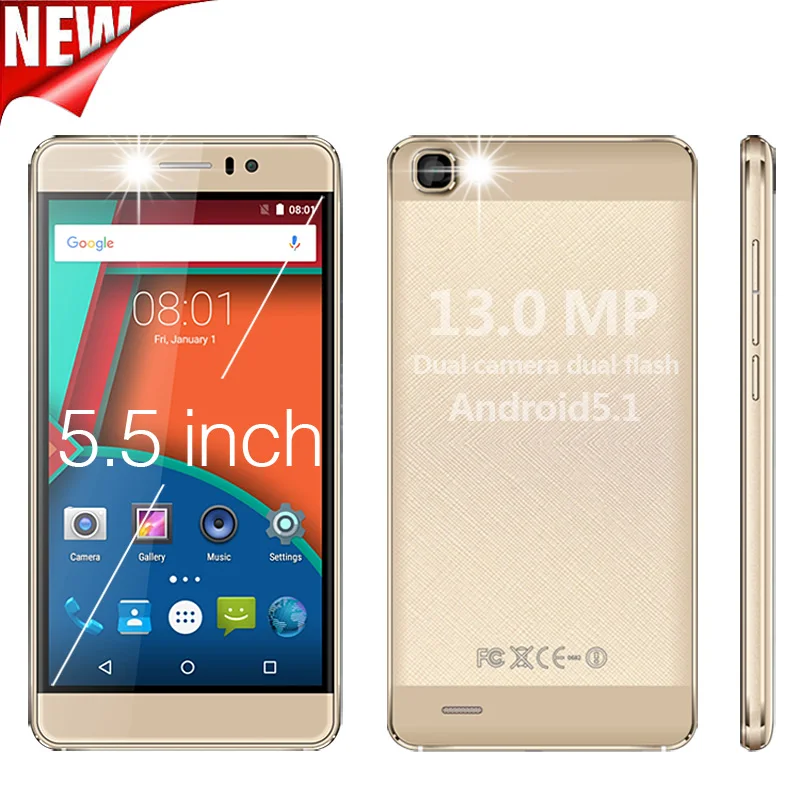 Оригинал yunsong ys7pro мобильный телефон 13mp камера 5.5 дюймов экран mtk6580 quad core dual sim gsm/wcdma