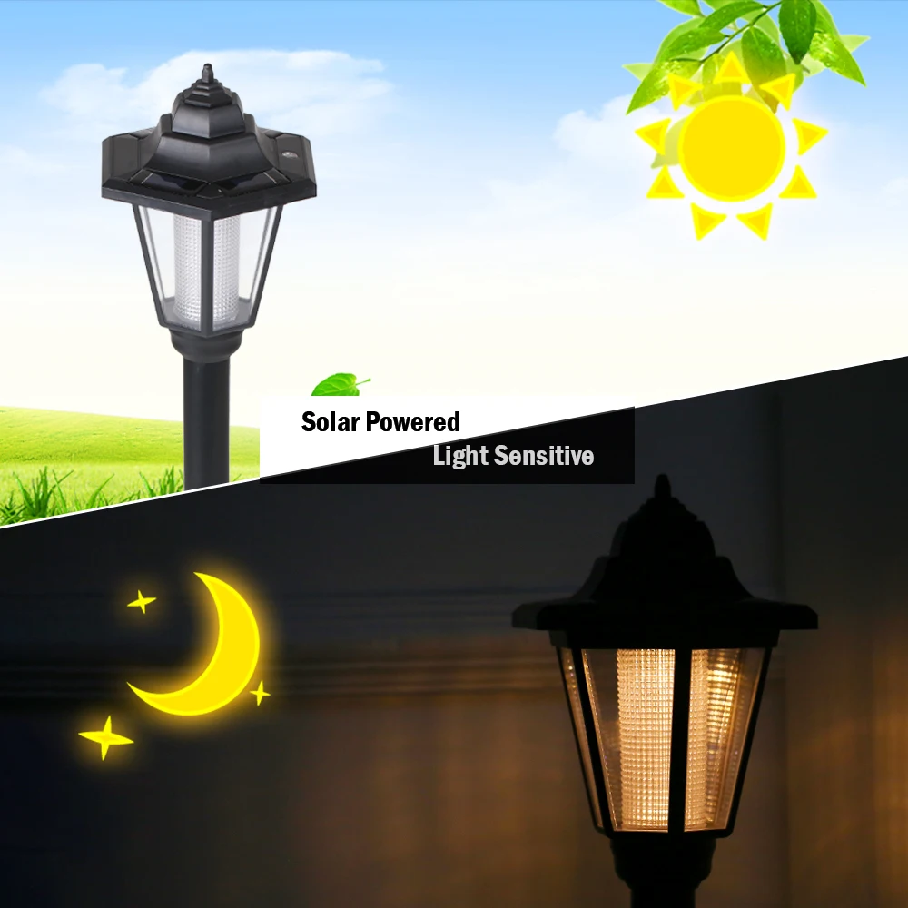 

LED Solar Powered Lawn Light Garden Lamp Rechargeable Manual & Light 2 Control Modes IP44 for Patio Yard Courtyard Outdoor