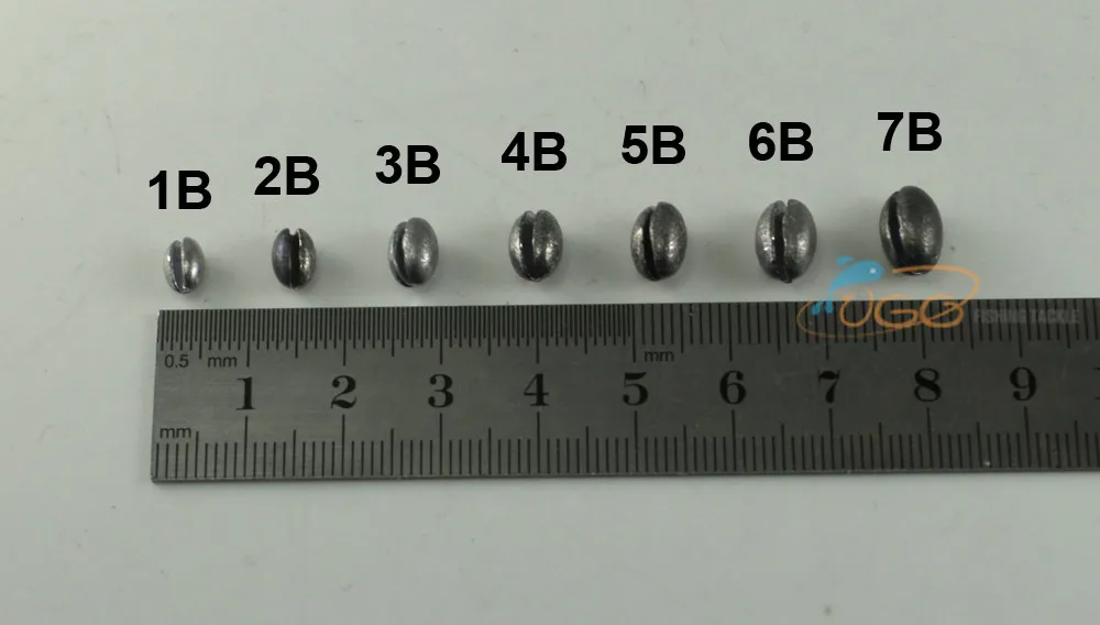 100 шт. от 1B до 7B Премиум сплит-дробь свинцовый рыболовный грузик вес комбо с коробкой для опций рыболовные аксессуары для ловли карпа [PZ001]