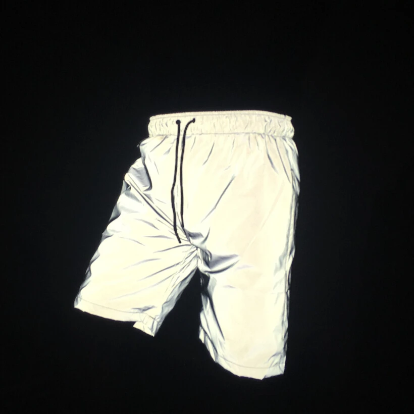Ceny Hot sprzedaż mężczyźni odblaskowe spodenki hip hop streetwear noc spodenki do joggingu męskie moda błyszczące krótkie bermudy masculino plus rozmiar 3XL