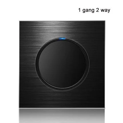 

86 type 1 gang 2 way black aluminum alloy panel Switch socket Five hole Europe Industry Switch France Germany UK socket