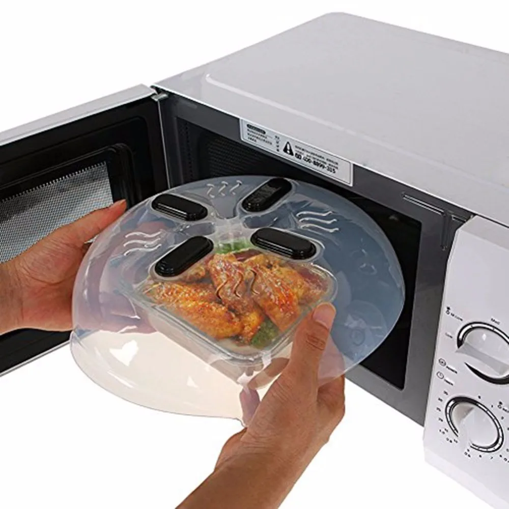 

new Magnet Food Splatter Guard Microwave Hover Anti-Sputtering Cover With Steam Vents Magnetic Lid