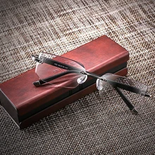 Бизнес CEO стиль без оправы с ПУ Чехол роскошные для мужчин и женщин очки для чтения+ 1+ 1,5+ 2+ 2,5+ 3+ 3,5+ 4