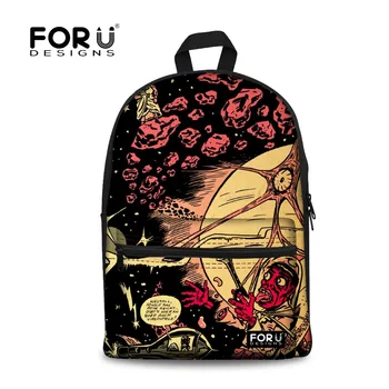 

FORUDESIGNS Teenager Girls Backpack Unique Canvas Graffiti Backpack for Children High Women Rucksack Student Kids School Bags
