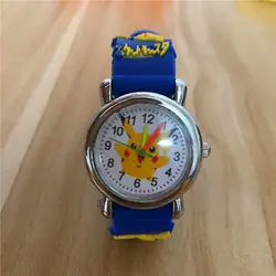 Известный бренд Детский мультфильм часы 3D эльф, Пикачу Силиконовые кварцевые детские для мальчиков и девочек рождественские подарочные