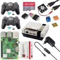 Original Raspberry Pi 3 Model B Plus + Case + CPU Fan + 32G SD Card + 2pcs Wireless Gamepad + Power + HDMI Cable for Retropie