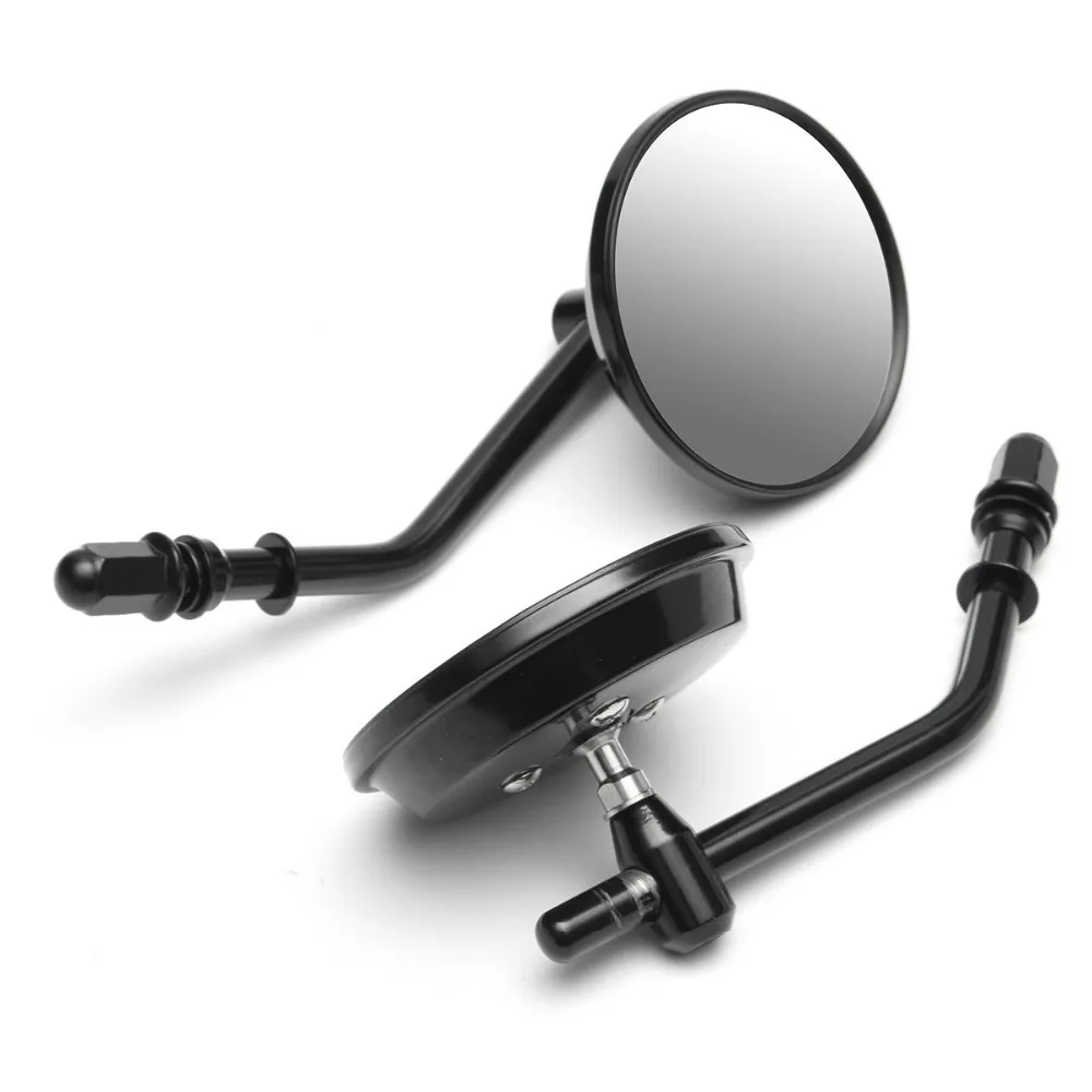 Black Classic Retro Rearview Mirrors For Harley Dyna Glide Fat Bob