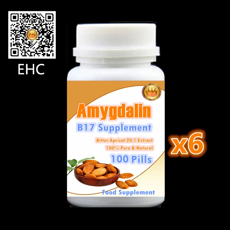 

6 bottle 600pcs,Vitamins B17, Amygdalin,Bitter Apricot Extract Almond Anti aging,Anti cancer,Reduce blood sugar and lipids
