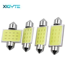 1x Автомобильный светодиодный фестон 31 мм 36 мм 39 мм 41 мм Автомобильный COB светодиодный светильник C5W C10W белый цвет Автомобильный купол для чтения Карта светильник Авто интерьерная лампа DC12V
