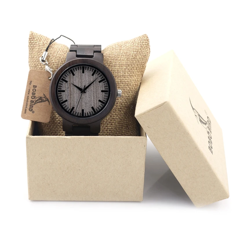 BOBOBIRD C30 Ebony Wood Watches For Mens Watches Top Brand Luxury Quartz Watches With Gift Box