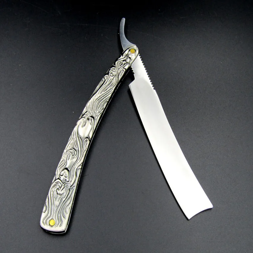 Men Stainless Steel Folding Shaving Knife Handle Straight Edge Steel
