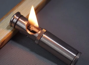 

DXJ 7.8*1.8cm 60g Handmade Titanium Kerosene Lighter Retro Vintage Side Ignition Sliding