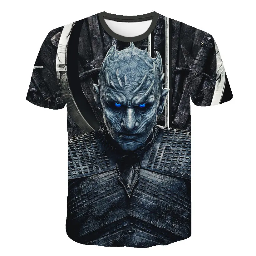 

2019 Summer Autumn Game of Thrones figure cosplay costume tshirt tee shirts Loose Fit Casual Men Coat Brand-Clothing 3d t-shirt