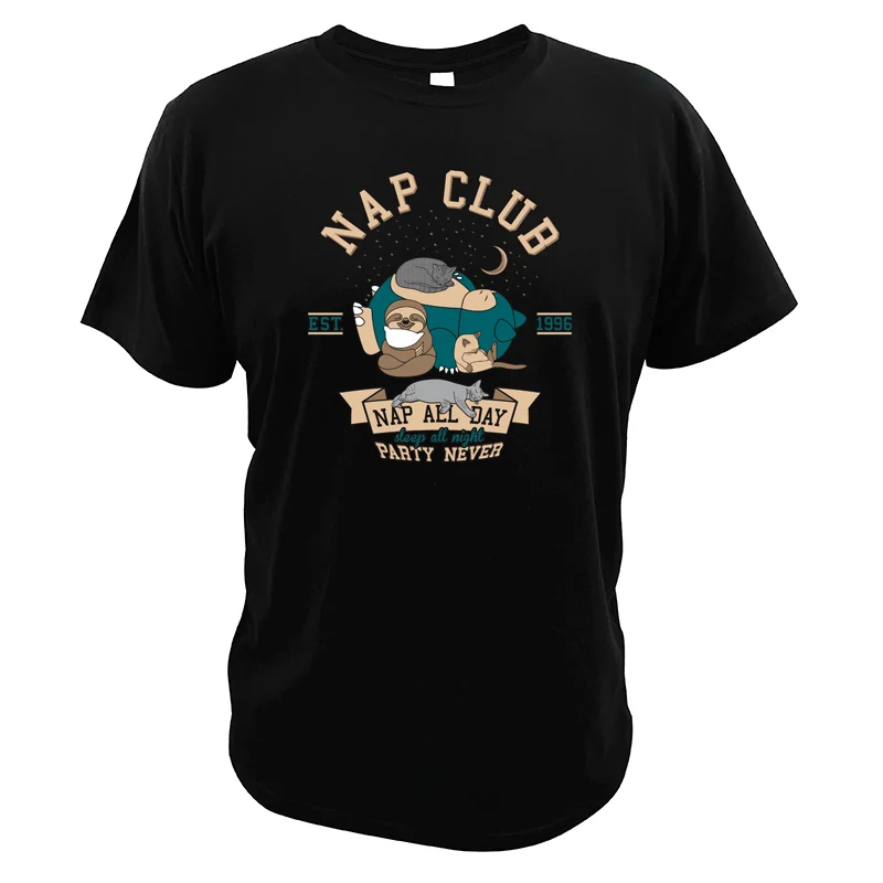 

Nap Club T shirt Pokemon Nope Sloth Cat Camiseta Homme Digital Print Sleeping Snoriax T-shirt 100% Cotton EU Size