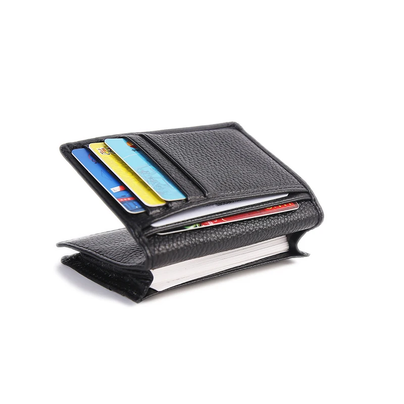 Skup Wysokiej jakości 100% pierwsza warstwa skóry wołowej prawdziwej skóry karty etui na dowód mężczyźni etui na karty kredytowe skórzane wizytowniki torba