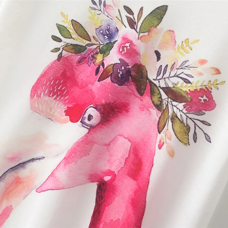 Женская футболка с круглым вырезом corolla flamingo свободная Однотонная короткими