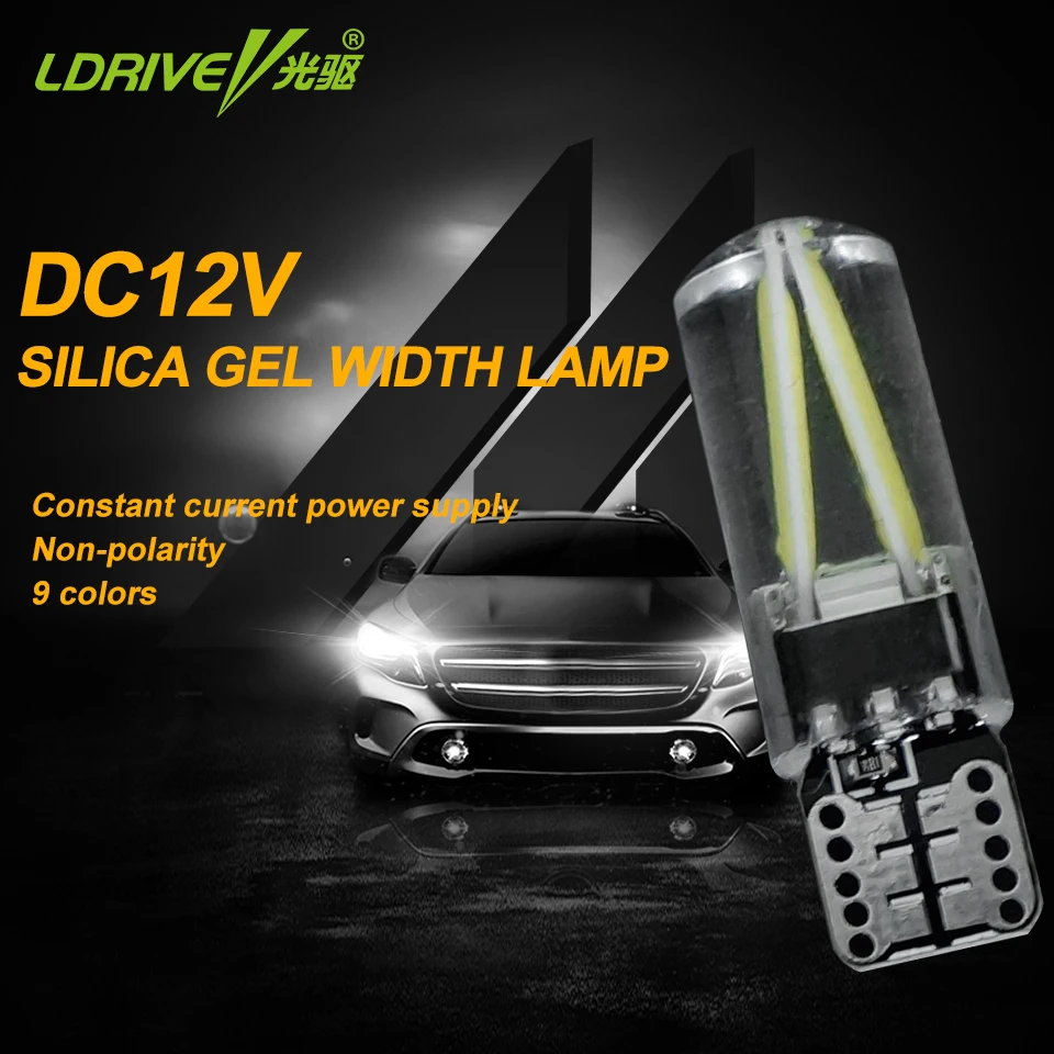 

LDRIVE T10 W5W 194 Filament Bulb Silica Gel Car LED Clearance Light Interior Rear Fog Lamp Dome Parking Signal Trunk Light 12V