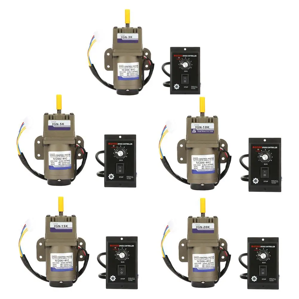 Двигатель постоянного тока AC 220 В однофазный асинхронный мотор-редуктор 6 Вт замедление Регулируемая скорость бесщеточный двигатель постоянного тока