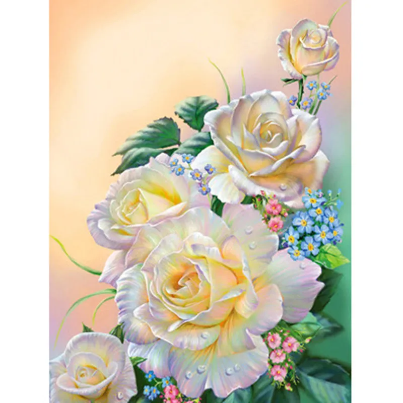 

New arrive needlework diy diamond painting flower kit Inlaid painting fashion wall decoration diamond mosaic Christmas Gift YZ25